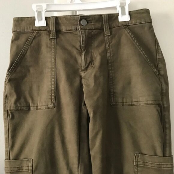 Banana Republic SLOAN Utility Heritage Olive Green Mid Rise Cargo Chino Size 2 - Picture 3 of 8